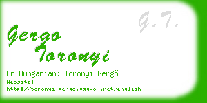 gergo toronyi business card